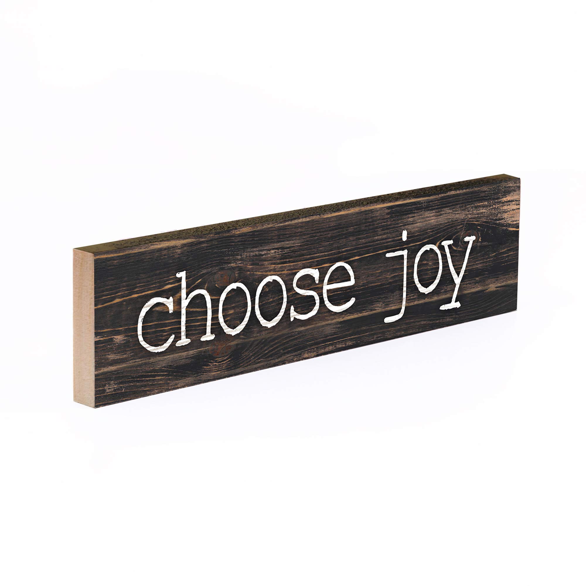 P. Graham Dunn Choose Joy Typewriter Design Distressed 6 x 1.5 Mini Pine Wood Tabletop Sign Plaque