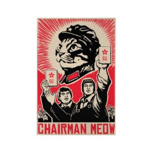 cafepress follow chairman meow! magnets rectangle magnet, 3"x2" refrigerator magnet