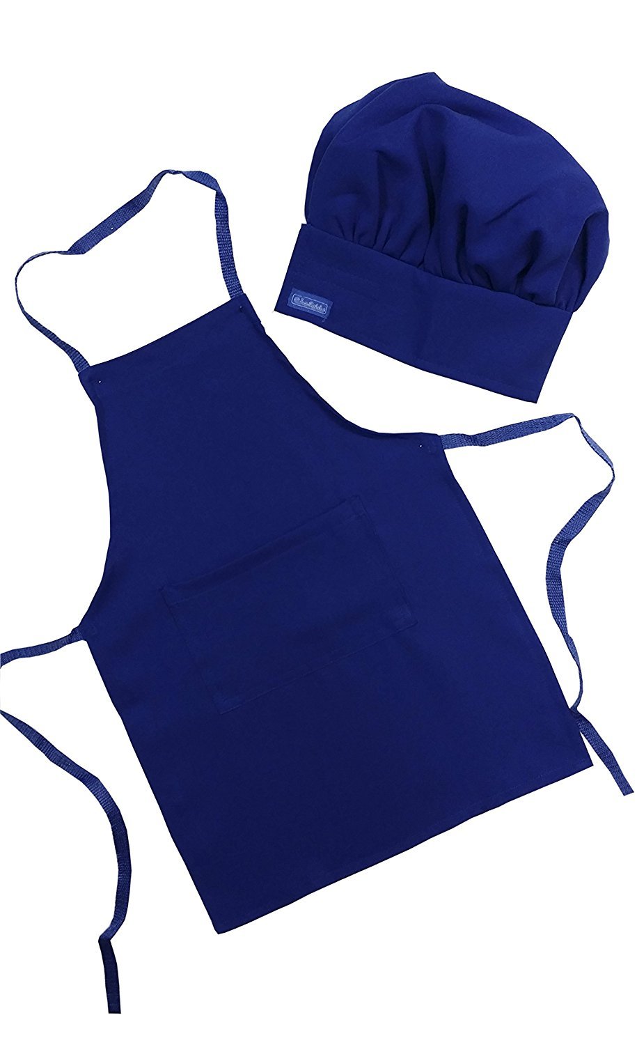 Chefskin Adult Set Apron + Hat Royal Blue, Ultra Lightweight Comfortable