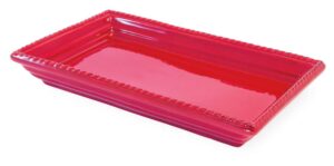 october hill boston international ceramic guest towel caddy/tray, red