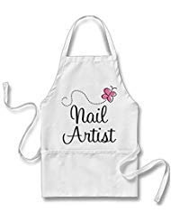 goodaily funny apron cute pink butterfly nail artist one size fit most