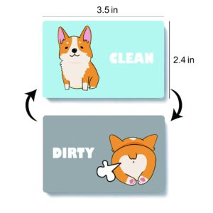 YouFangworkshop Funny Cute Animal Dog Butt Clean Dirty Dishwasher Magnet, Double Sided Strong Kitchen Flip Indicator, Blue and Gray Reversible Dish Washer Sign