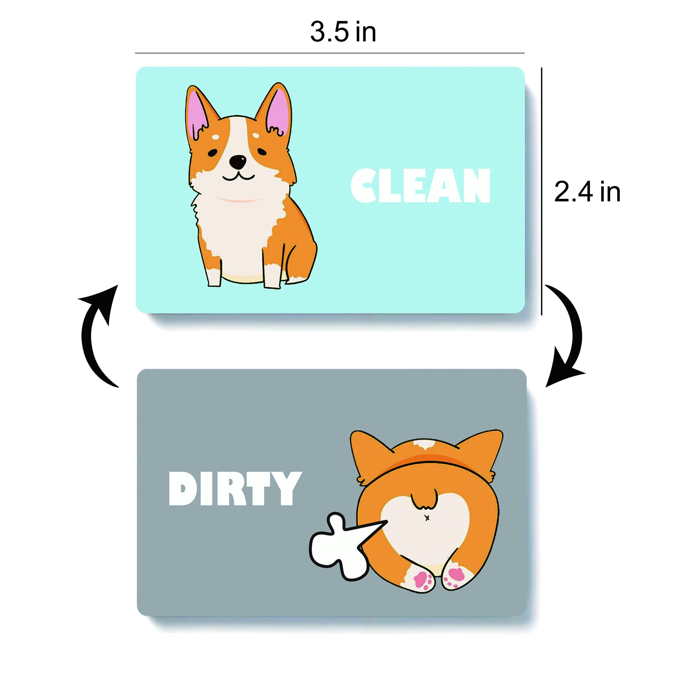 YouFangworkshop Funny Cute Animal Dog Butt Clean Dirty Dishwasher Magnet, Double Sided Strong Kitchen Flip Indicator, Blue and Gray Reversible Dish Washer Sign