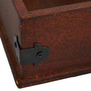 Square Wood Napkin Holder with Metal Bar