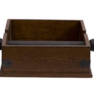 Square Wood Napkin Holder with Metal Bar