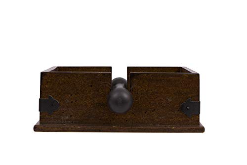 Square Wood Napkin Holder with Metal Bar