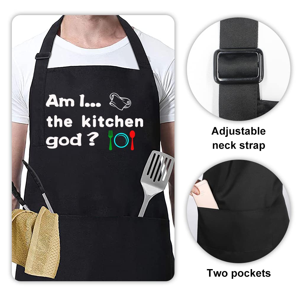 boshiho Aprons for Men Women With Pockets, Grilling BBQ Chef ApronsThanksgiving,Christmas,Birthday Cooking Gifts for Dad, Husband,Brother, Boyfriend,Mom