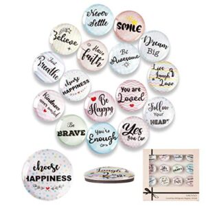 mienno 16 pack inspirational refrigerator magnets, crystal glass magnets, inspirational quotes fridge magnets, homewarming gift, home decoration gift with gift packaging box (color gift box)
