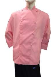 CHEFSKIN Pink Chef Jacket Coat Cool Soft Twill Fabric Beautiful + Hat (XL-54 in.chest)