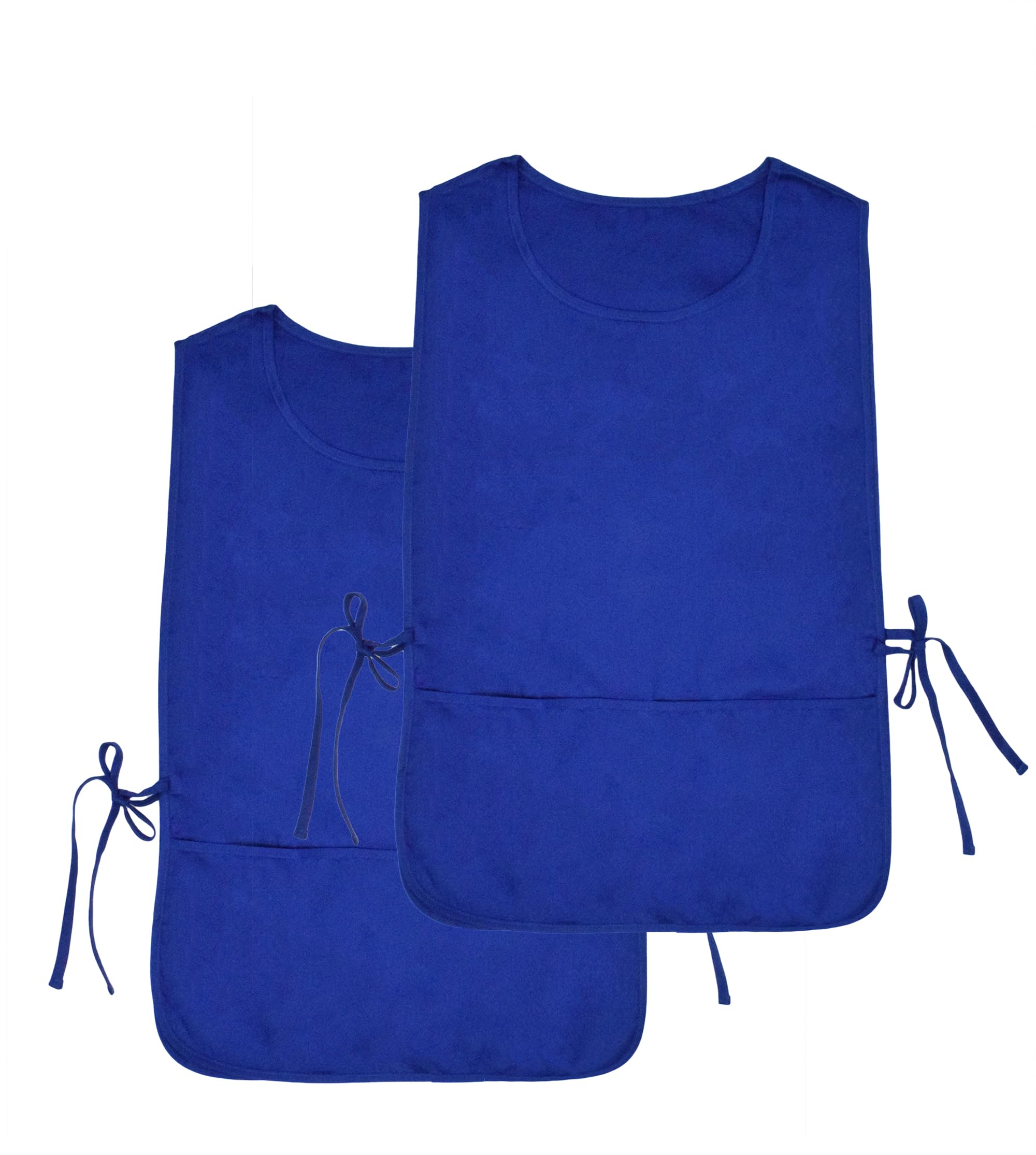 Nanxson Unisex Cobbler Apron with 2 Deep Pockets, 2 Pack Smock with Side Ties for work kitchen CF3137 (blue, One Size)