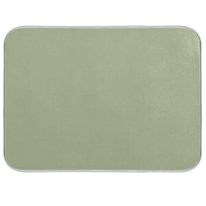 sage green solid color dish drying mat 16x18in, microfiber dish drying rack pads dish drainer mats washable heat-resistant