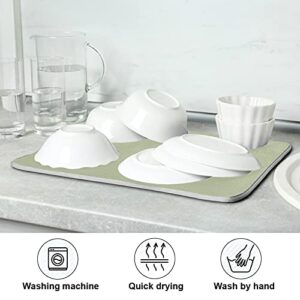 Sage Green Solid Color Dish Drying Mat 16x18in, Microfiber Dish Drying Rack Pads Dish Drainer Mats Washable Heat-Resistant