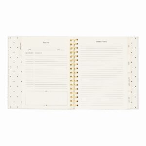 Sugar Paper Cream & Black Swiss Dot Recipe Book with Page Dividers and Guided Pages To Record and Organize Your Favorite Recipes