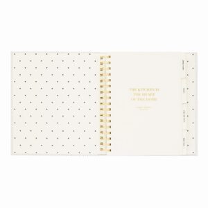 Sugar Paper Cream & Black Swiss Dot Recipe Book with Page Dividers and Guided Pages To Record and Organize Your Favorite Recipes