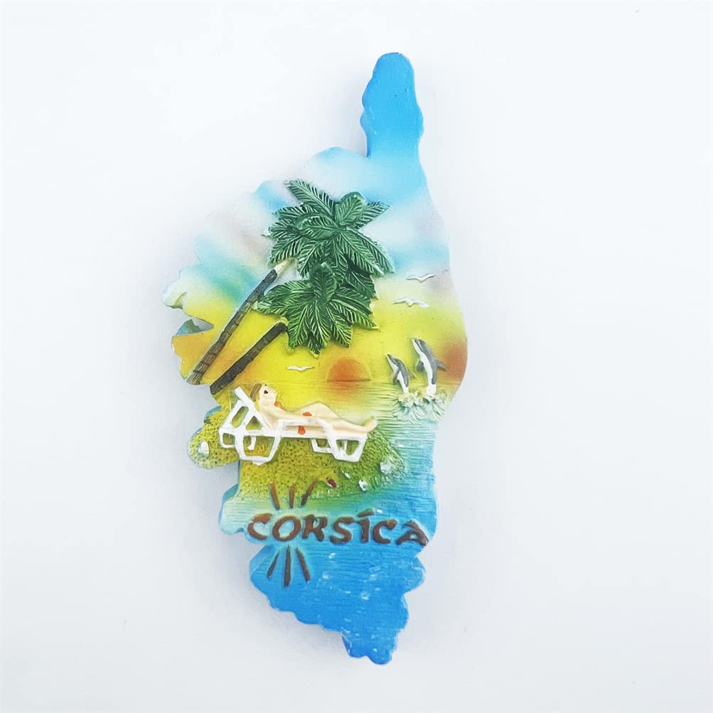 Corsica France Fridge Magnet Travel Souvenir Refrigerator Decoration 3D Magnetic Sticker Hand Painted Craft Collection