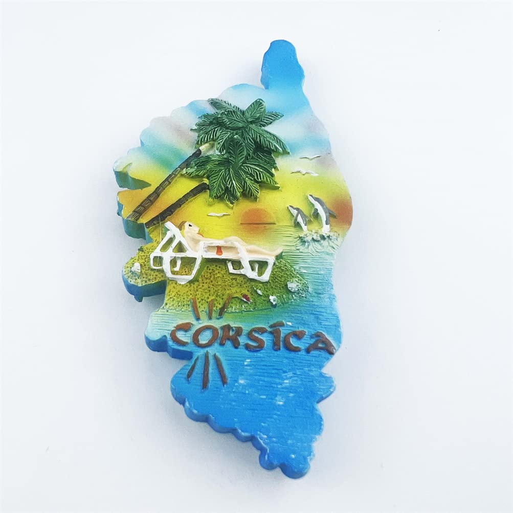Corsica France Fridge Magnet Travel Souvenir Refrigerator Decoration 3D Magnetic Sticker Hand Painted Craft Collection