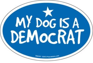 prismatix decal cat and dog magnets, my dog is democrat