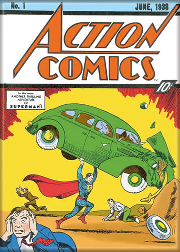 Ata-Boy Action Comics Magnet - (Superman #1) 2.5" x 3.5" Magnet for Refrigerators, Whiteboards & Locker Decorations…