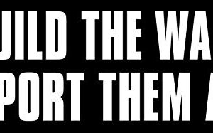 MAGNET 3x8 inch Build The Wall DEPORT THEM ALL Bumper Sticker -anti illegals trump gop Magnetic vinyl bumper sticker sticks to any metal fridge, car, signs