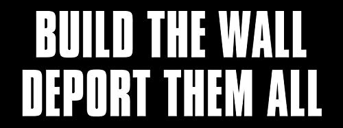 MAGNET 3x8 inch Build The Wall DEPORT THEM ALL Bumper Sticker -anti illegals trump gop Magnetic vinyl bumper sticker sticks to any metal fridge, car, signs