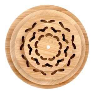 ALFEEL 4 Piece Bamboo Trivet - Home Kitchen Multifunction Bamboo Heat Resistant Pads Trivet, Round Multi-Size Placemat Coaster for Hot Dishes/Pot/Bowl/Cup/Mup/Teapot/Hot Pot Holders (4 Piece)