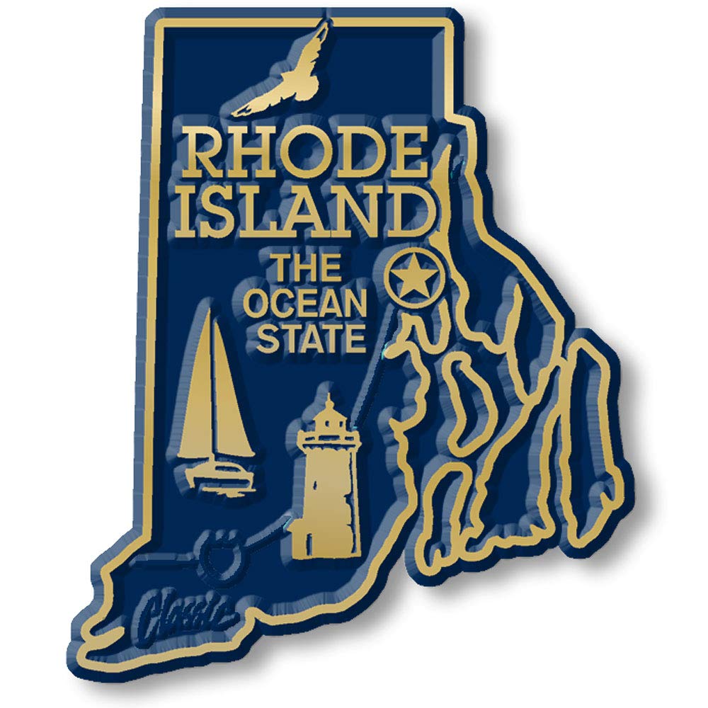 Rhode Island Small State Magnet by Classic Magnets, 1.9" x 2.2", Collectible Souvenirs Made in The USA