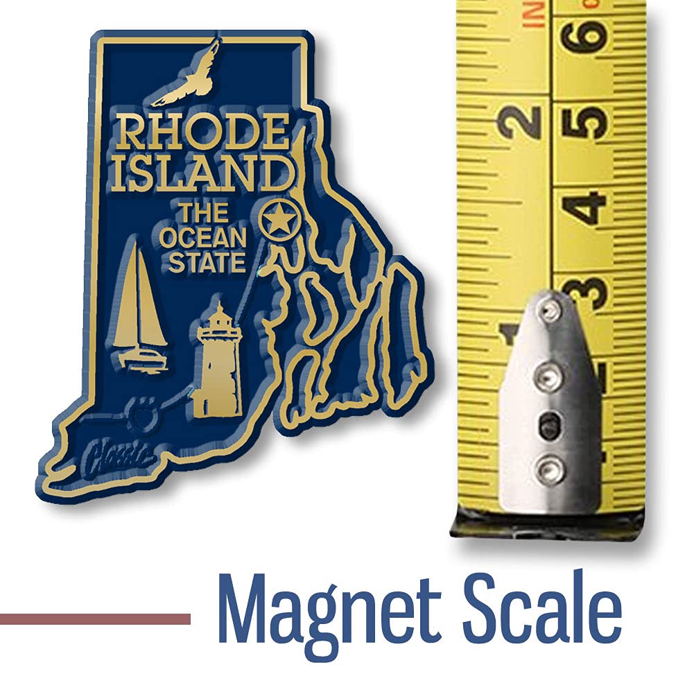 Rhode Island Small State Magnet by Classic Magnets, 1.9" x 2.2", Collectible Souvenirs Made in The USA