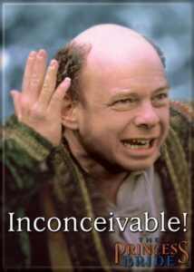 ata-boy the princess bride 'inconceivable!' 2.5" x 3.5" magnet for refrigerators and lockers…