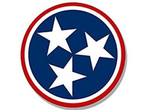 ghaynes distributing magnet round red tennessee 3 stars logo magnet(decal flag tn tenn) size: 4 x 4 inch
