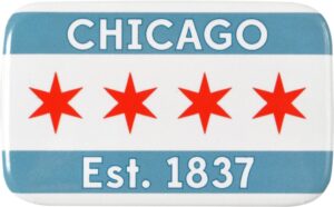 metal magnet - chicago flag