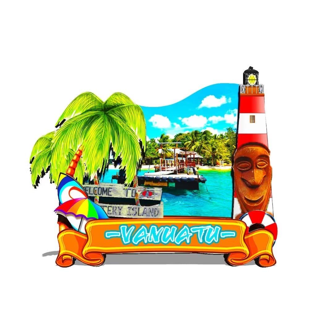 Vanuatu Vanuatu Magnet Fridge Magnet Wooden 3D Landmarks Travel Collectible Souvenirs Decoration Handmade -532