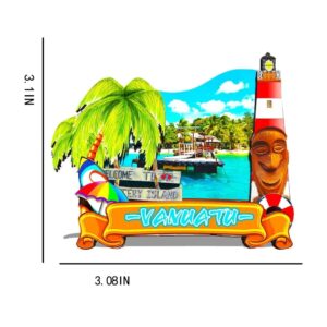 Vanuatu Vanuatu Magnet Fridge Magnet Wooden 3D Landmarks Travel Collectible Souvenirs Decoration Handmade -532