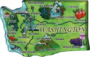 washington - acrylic state map refrigerator magnet