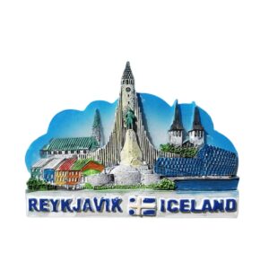 3d reykjavik iceland fridge refrigerator magnet travel souvenir magnetic sticker hand painted craft