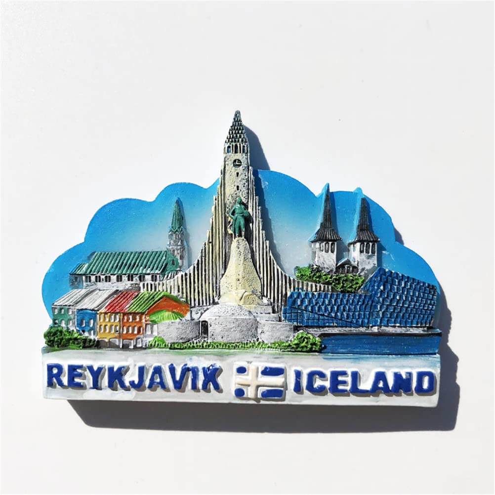 3D Reykjavik Iceland Fridge Refrigerator Magnet Travel Souvenir Magnetic Sticker Hand Painted Craft