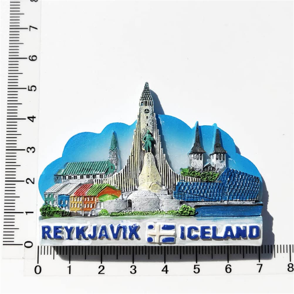 3D Reykjavik Iceland Fridge Refrigerator Magnet Travel Souvenir Magnetic Sticker Hand Painted Craft