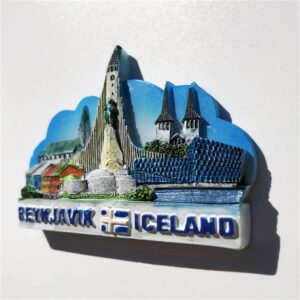 3D Reykjavik Iceland Fridge Refrigerator Magnet Travel Souvenir Magnetic Sticker Hand Painted Craft