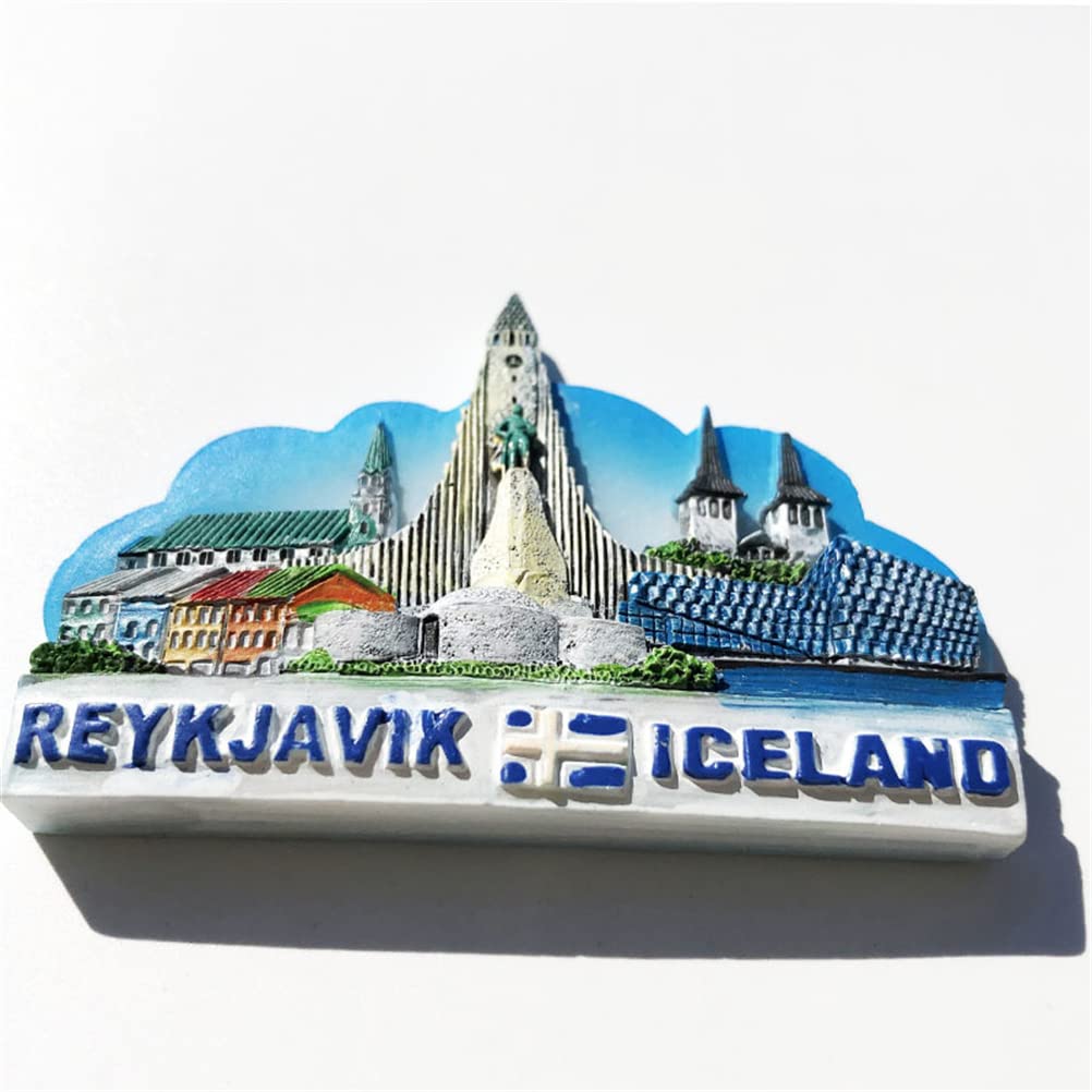 3D Reykjavik Iceland Fridge Refrigerator Magnet Travel Souvenir Magnetic Sticker Hand Painted Craft