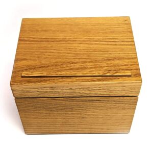 Lehman's Wooden Recipe Box Holds 300 3" x 5" Recipe Cards in Handcrafted Oak Wood Box