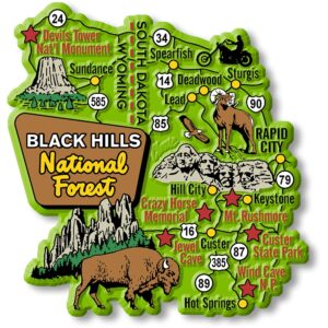 Black Hills Set of 6 Magnets by Classic Magnets, Collectible Souvenirs Made in The USA