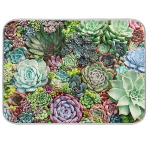 dish drying mat for counter colorful succulent fast draining 16 x 18 inch can folded for kitchen