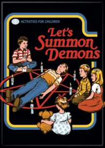 ata-boy steven rhodes lets summon demons 2.5" x 3.5" magnet for refrigerators and lockers