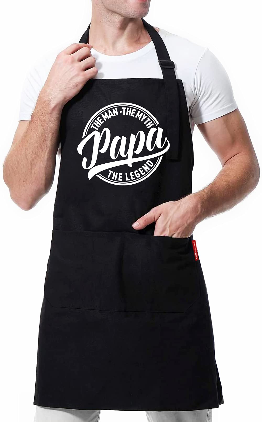 XBPDMWIN Grill Apron for Men - Dad Gifts from Daughter, Son - Funny Fathers Day, Birthday Gifts for Dad, Husband, Father in Law, Step Dad, Best Dad - Grilling Aprons for Men with 2 Pockets