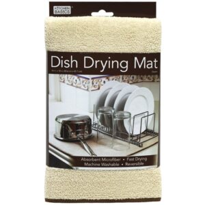 kitchen basics 429100 microfiber dish drying mat, cream