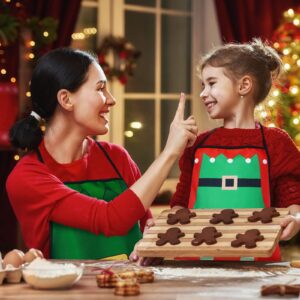 Vabean 4 Pcs Christmas Elf Santa Snowman Apron Adjustable Kitchen Cooking Aprons BBQ Bib Funny Chef Apron for Women Xmas