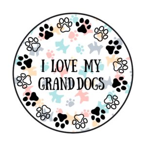 i love my grand dogs car magnet, cute magnetic decal for trucks, cars, mailboxes or fridge, thoughtful gift for dog lovers, 5.75 inches