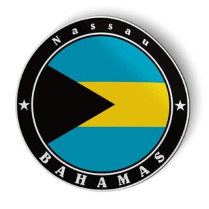 the bahamas flag - flexible magnet - car fridge locker - 5"