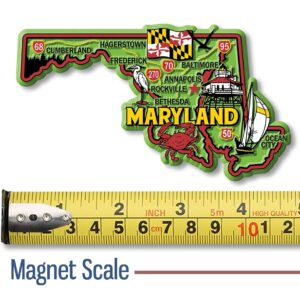 Maryland Colorful State Magnet by Classic Magnets, 4.6" x 2.6", Collectible Souvenirs Made in The USA