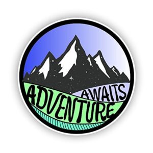 magnet adventure awaits magnetic vinyl bumper sticker sticks to any metal fridge, car, signs 5"