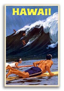 magnet hawaii vintage style 1950s surfing magnet vinyl magnetic sheet for lockers, cars, signs, refrigerator 5"
